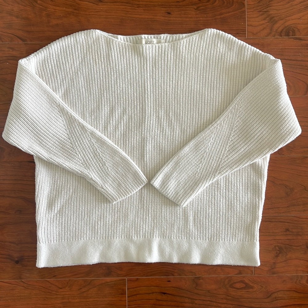 LOFT Cream Crew Neck Sweater